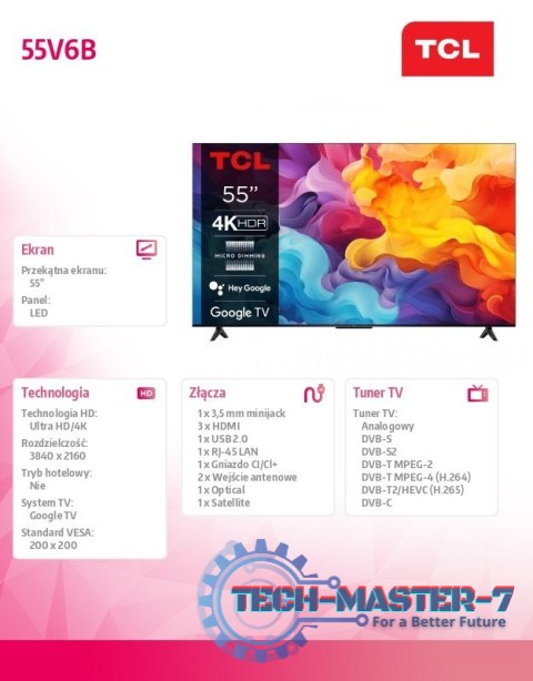 Telewizor LED 55 cali 55V6B Telewizor LED 55 cali 55V6B