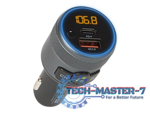 Transmiter FM Bluetooth5.1 + QC3.0 + PD 24W Transmiter FM Bluetooth5.1 + QC3.0 + PD 24W