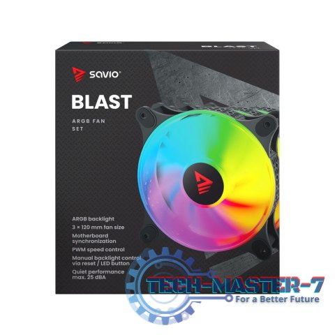 Wentylator BLAST 120mm ARGB 3-pin 5V, 4-pin 12V Wentylator BLAST 120mm ARGB 3-pin 5V, 4-pin 12V