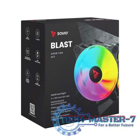 Wentylator BLAST FAN SET 3 x 120mm ARGB 3-pin 5V, 4-pin 12V Wentylator BLAST FAN SET 3 x 120mm ARGB 3-pin 5V, 4-pin 12V