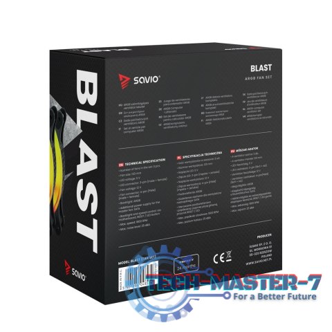 Wentylator BLAST FAN SET 3 x 120mm ARGB 3-pin 5V, 4-pin 12V Wentylator BLAST FAN SET 3 x 120mm ARGB 3-pin 5V, 4-pin 12V