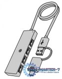 Hub IB-HUB1424-C3 4-Port USB Typ-A, złącze Typ-C/A