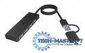 Hub IB-HUB1424-C3 4-Port USB Typ-A, złącze Typ-C/A