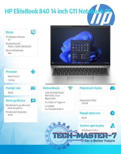 Notebook EliteBook 840 G11 U5-125U 512GB/16GB/W11P/14.0 9G0E5ET Notebook EliteBook 840 G11 U5-125U 512GB/16GB/W11P/14.0 9G0E5ET