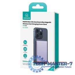 PowerBank indukcyjny 5000mAh MagSafe Fast Charging 20W Fiolet