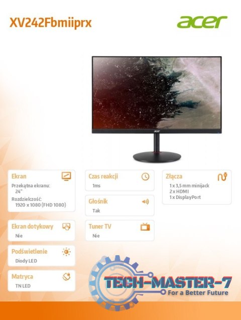 Monitor 24 cala XV242Fbmiiprx Monitor 24 cala XV242Fbmiiprx