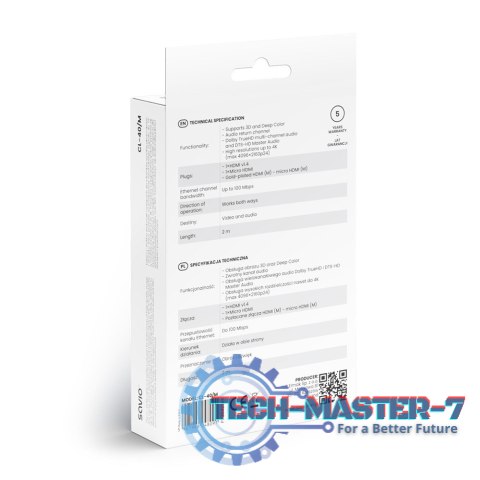 Kabel HDMI (M) - micro HDMI (M) z Ethernetem, 2m, CL-40/M Kabel HDMI (M) - micro HDMI (M) z Ethernetem, 2m, CL-40/M
