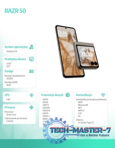 Smartfon RAZR 50 8/256 GB Beach Sand Smartfon RAZR 50 8/256 GB Beach Sand