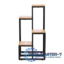Kwietnik regał na kwiaty ozdoby 4 półki metal MDF jasny orzech ModernHome ModernHome