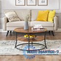 Stolik kawowy okrągły ława z półką industrial ModernHome ModernHome