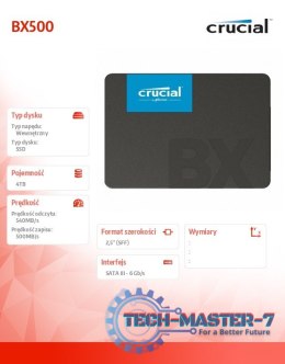 Dysk SSD BX500 4000GB SATA3 2.5 cala 540/500MB/s