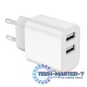 Ładowarka USB-Ax2 2.4A biała