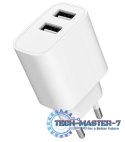 Ładowarka USB-Ax2 2.4A biała