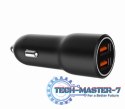Ładowarka samochodowa 2xUSB-A QC3.0 36W czarna