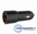 Ładowarka samochodowa 2xUSB-A QC3.0 36W czarna