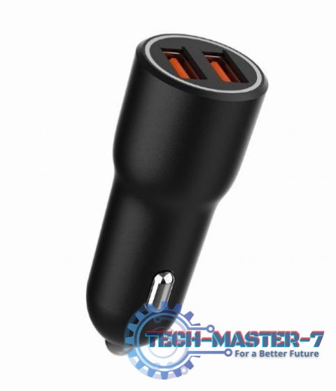 Ładowarka samochodowa 2xUSB-A QC3.0 36W czarna Ładowarka samochodowa 2xUSB-A QC3.0 36W czarna