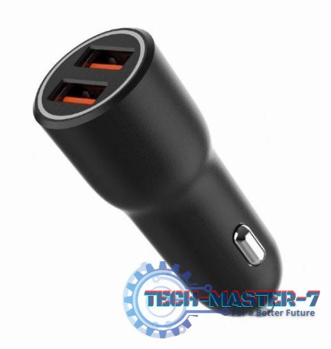 Ładowarka samochodowa 2xUSB-A QC3.0 36W czarna Ładowarka samochodowa 2xUSB-A QC3.0 36W czarna