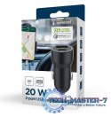 Ładowarka samochodowa USB-A/USB-C 20W PD czarna