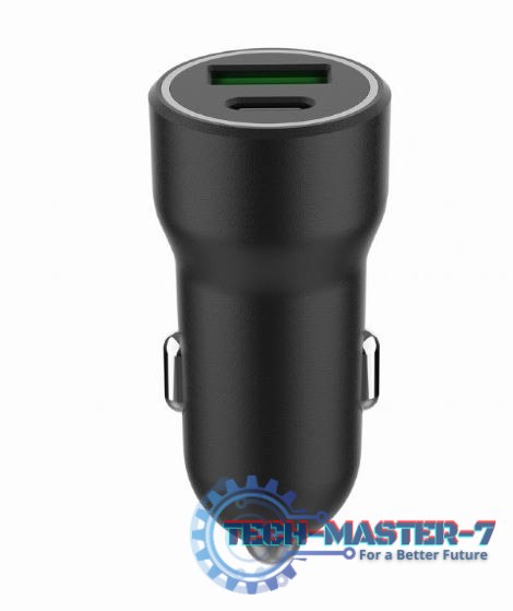 Ładowarka samochodowa USB-A/USB-C 20W PD czarna Ładowarka samochodowa USB-A/USB-C 20W PD czarna