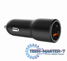 Ładowarka samochodowa USB-A/USB-C 38W PD czarna