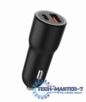 Ładowarka samochodowa USB-A/USB-C 38W PD czarna