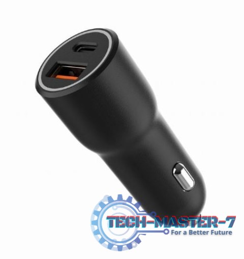 Ładowarka samochodowa USB-A/USB-C 38W PD czarna Ładowarka samochodowa USB-A/USB-C 38W PD czarna
