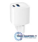 Mini-ładowarka USB-A USB-C 20W PD QC3.0 biała