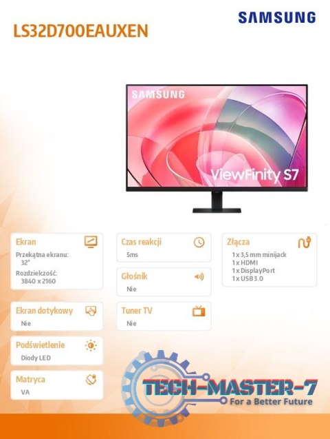 Monitor 32 cali ViewFinity S70D VA 3840x2160 UHD 16:9 1xHDMI 1xDP 5ms PinP/PbyP 60Hz płaski 2Yd2d Monitor 32 cali ViewFinity S70D VA 3840x2160 UHD 16:9 1xHDMI 1xDP 5ms PinP/PbyP 60Hz płaski 2Yd2d