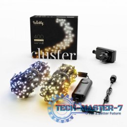 Inteligentne lampki LED Cluster 400 LED AWW girlanda, 6m, IP44, czarny przewód