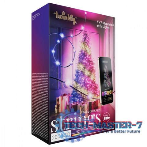 Inteligentne lampki dekoracyjne Strings USB-C (Candies) 200 LED RGB, perły, zielony przewód, 12 m Inteligentne lampki dekoracyjne Strings USB-C (Candies) 200 LED RGB, perły, zielony przewód, 12 m