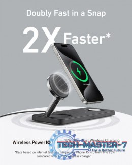 Ładowarka MagGo 3w1 Pad 15W Qi2 Czarna