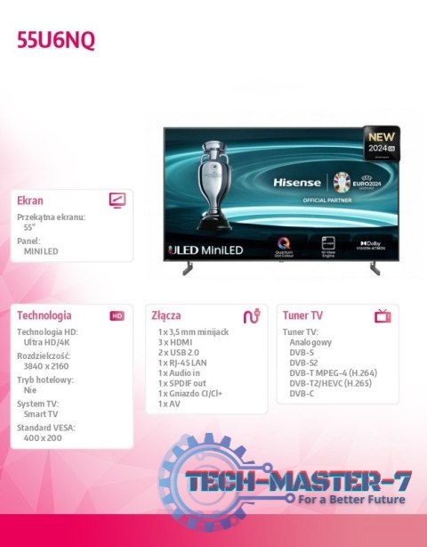 Telewizor MINI-LED QLED 55 cali 55U6NQ Telewizor MINI-LED QLED 55 cali 55U6NQ