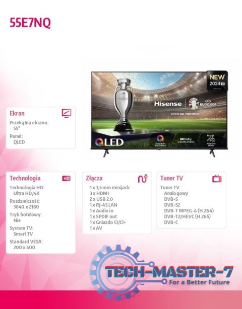 Telewizor QLED 55 cali 55E7NQ Telewizor QLED 55 cali 55E7NQ
