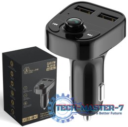 Transmiter FM do samochodu z funkcją ładowania Smart Life 2xUSB-A czarny