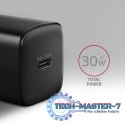 ACU-PD30 Ładowarka sieciowa PD 30W, 1x port USB-C, PD3.0/QC3.0/AFC/FCP/Apple Czarna