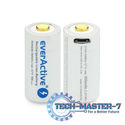 Akumulator 16340 3,7V Li-ion 700 mAh micro USB Akumulator 16340 3,7V Li-ion 700 mAh micro USB