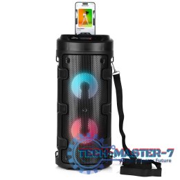 Głośnik PARTYBOX KEG BT MT3165 V2.0 Karaoke/Bluetooth 5.0+EDR/FM/MP3/MicroSD/USB/Equalizer/AUX/Jack 6.3/Pilot/Pasek/USB-C/LED/RM