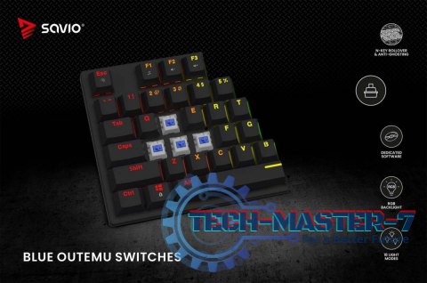 Klawiatura mechaniczna RGB Tempest X2 Outemu Blue Klawiatura mechaniczna RGB Tempest X2 Outemu Blue