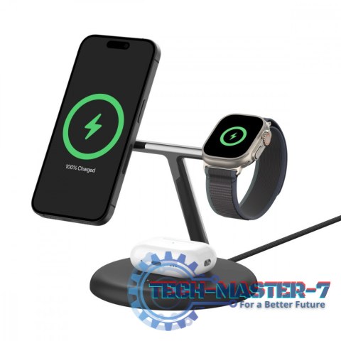 Ładowarka Boost Charge Pro 3w1 Qi2 15W Czarna regulowana Ładowarka Boost Charge Pro 3w1 Qi2 15W Czarna regulowana