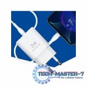 Ładowarka sieciowa 20W 1xUSB-C +USB-A PD QC bez kabla Biała