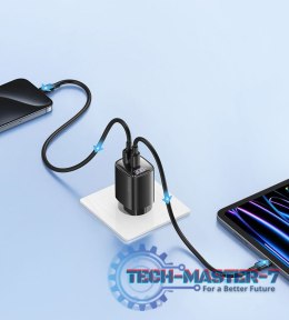 Ładowarka sieciowa 30W GaN LED USB+USB-C CC229 Fast Charging Biała