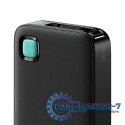 Powerbank 10000mAh 20W zwijany kabel USB-C fast charge Czarny