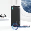 Powerbank 10000mAh 20W zwijany kabel USB-C fast charge Czarny