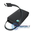 Powerbank 10000mAh 20W zwijany kabel USB-C fast charge Czarny