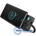 Powerbank 10000mAh 20W zwijany kabel USB-C fast charge Czarny