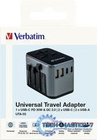 Adapter podróżny UTA-03 49545 180 krajów, ładowarka PD 30W, QC 3.0 3x USB-C , 2x USB-A Adapter podróżny UTA-03 49545 180 krajów, ładowarka PD 30W, QC 3.0 3x USB-C , 2x USB-A