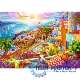 Puzzle 1000 elementów Premium Plus Quality Z wizytą na Santorini