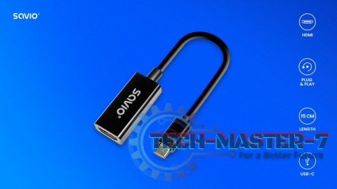 Adapter USB-C (M) - HDMI (F), 4K, 30Hz, plastik, AK-79 Adapter USB-C (M) - HDMI (F), 4K, 30Hz, plastik, AK-79
