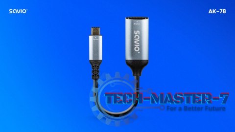 Adapter USB-C (M) - HDMI (F), 4K, 60Hz, aluminium, AK-78 Adapter USB-C (M) - HDMI (F), 4K, 60Hz, aluminium, AK-78