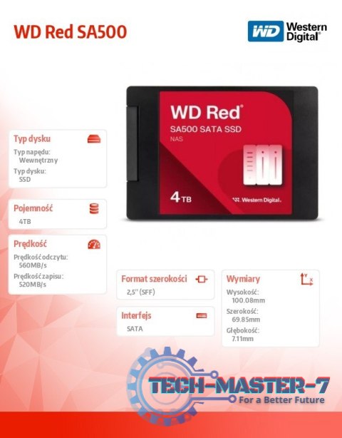Dysk SSD Red SSD 4TB SATA 2,5 WDS400T2R0A Dysk SSD Red SSD 4TB SATA 2,5 WDS400T2R0A